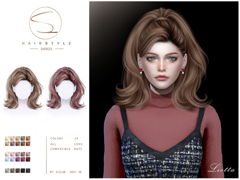 Sims 4 High ponytail hair(liotta)040623 by S-Club