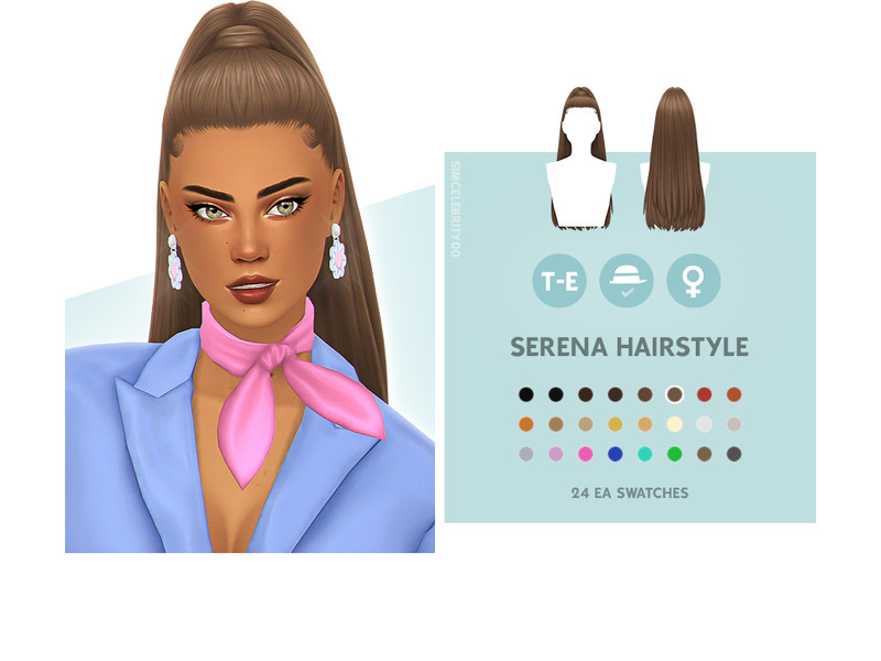 Sims 4 Serena Hairstyle by simcelebrity00