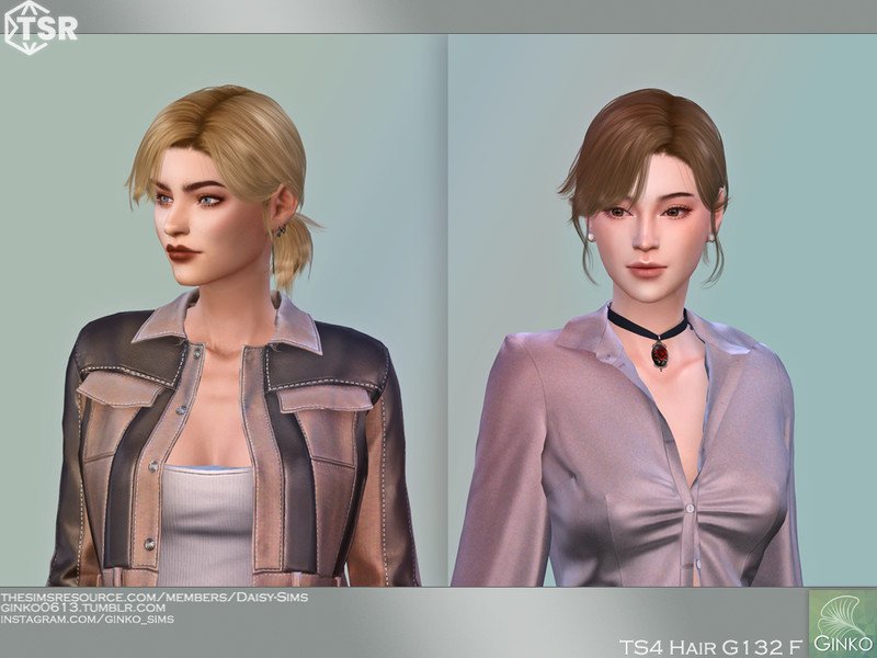 Sims 4 Short Ponytail Hairstyle - G132 by Daisy-Sims