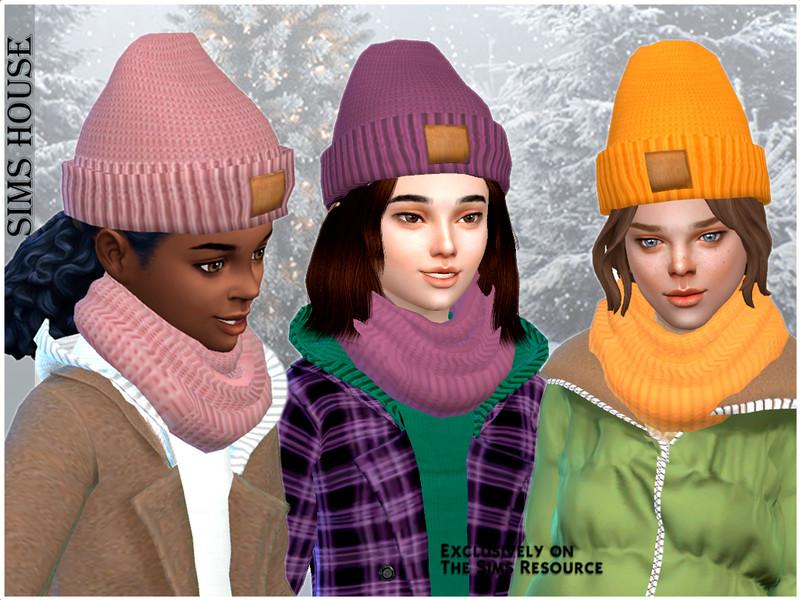 Sims 4 knitted hat with F/M logo by Sims House