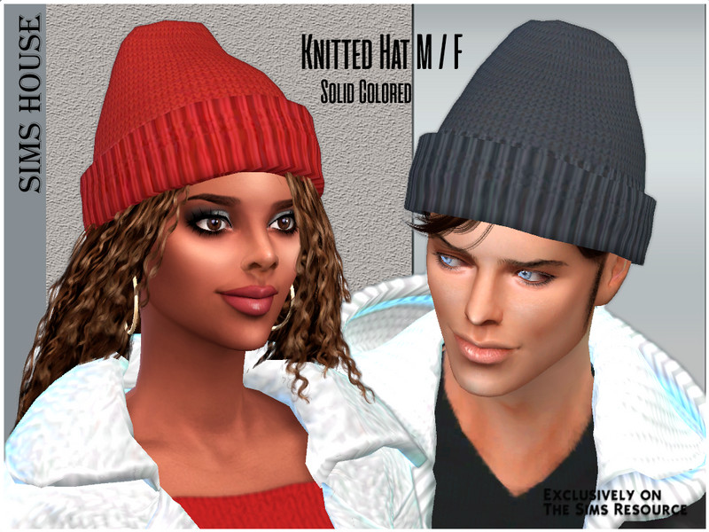Sims 4 Solid Colored Knitted Hat M/F by Sims House