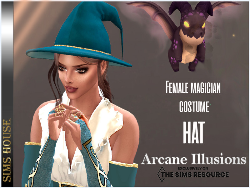 Sims 4 Arcane Illusions Female magician costume Hat by Sims House