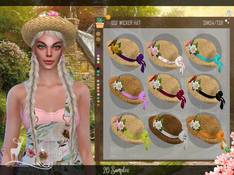 Sims 4 WICKER HAT by DanSimsFantasy
