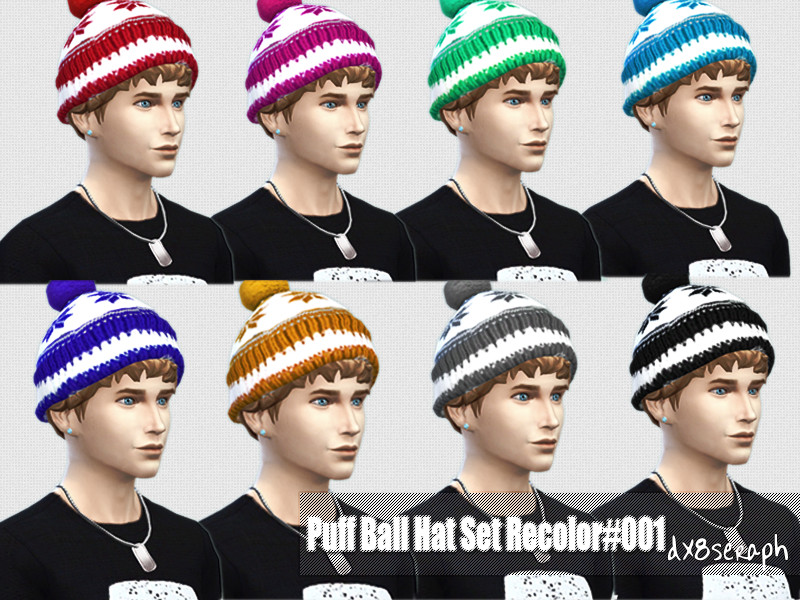 Sims 4 Puff Ball Hat Set#001 by dx8seraph