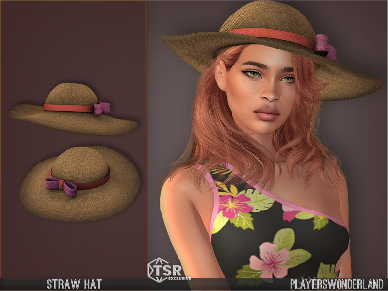 Sims 4 Straw Hat by PlayersWonderland