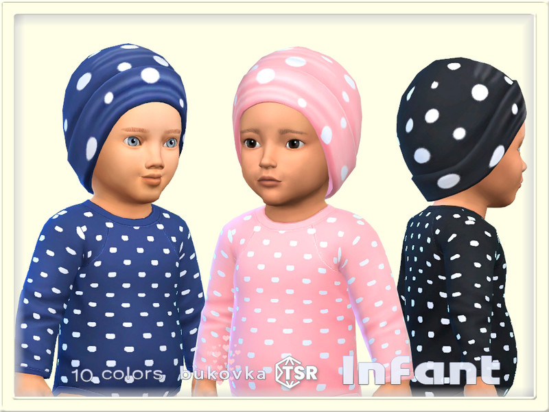 Sims 4 Polka dot Hat Infant by bukovka