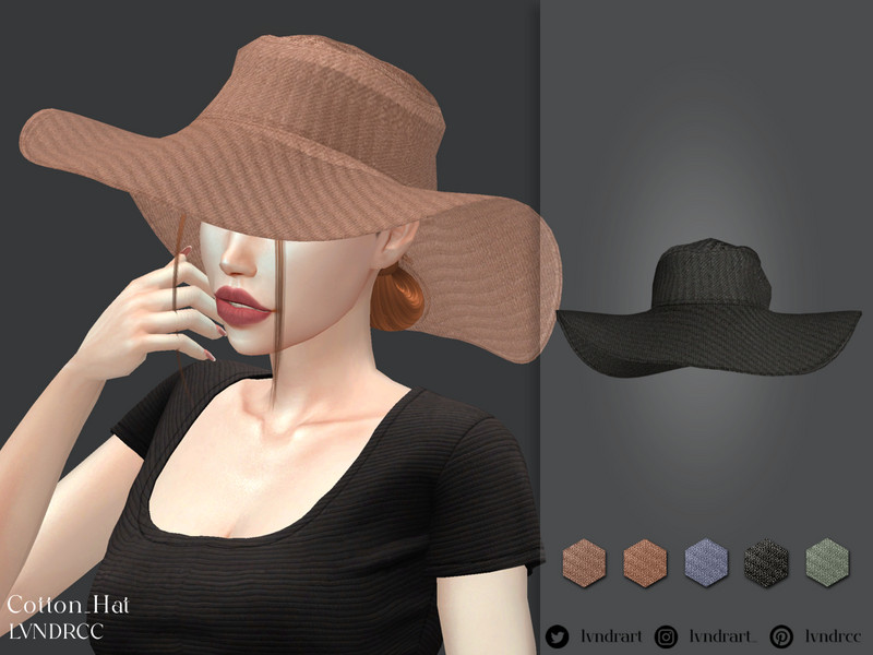 Sims 4 Cotton Hat by LVNDRCC