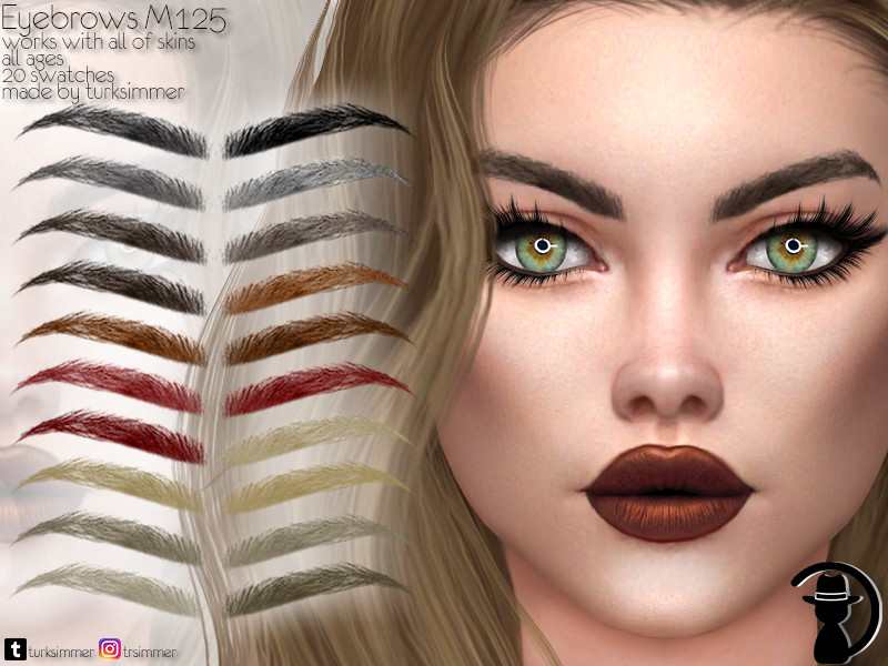 Sims 4 Eyebrows M125 by turksimmer