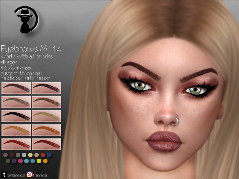 Sims 4 Eyebrows M114 by turksimmer