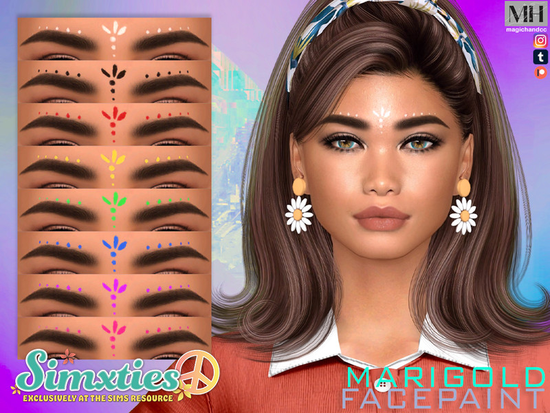 Sims 4 Simxties - Marigold Face Paint by MagicHand