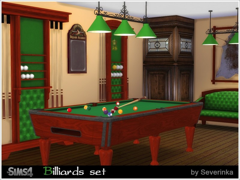 Sims 4 Billiards set by Severinka_