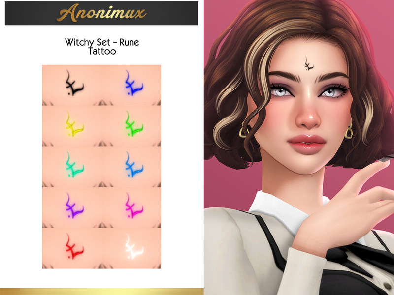 Sims 4 Witchy Set - Rune Tattoo by Anonimux Simmer