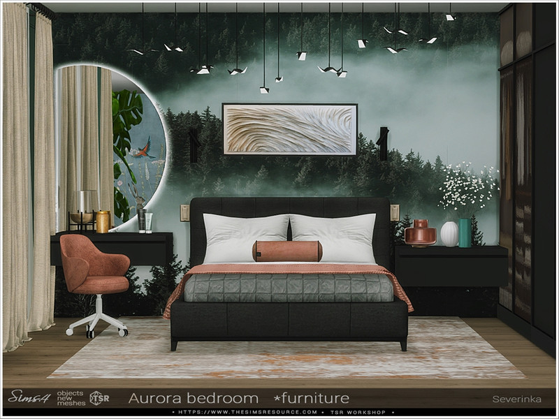 Sims 4 Aurora bedroom furniture by Severinka_