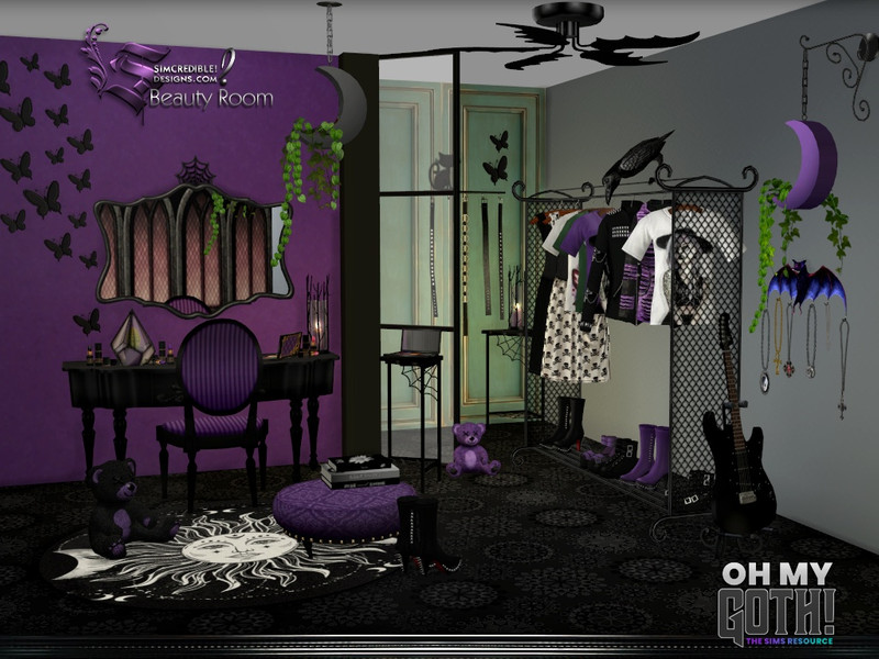 Sims 4 Oh My Goth Beauty Room by SIMcredible!