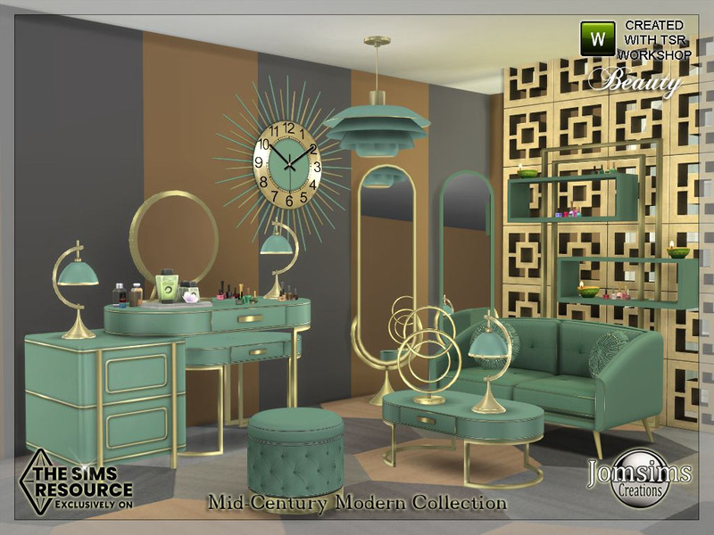 Sims 4 Mid-Century Modern Collection beauty salon by jomsims