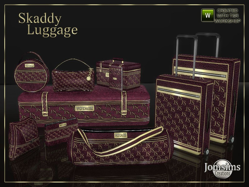 Sims 4 Skaddy luggage by jomsims