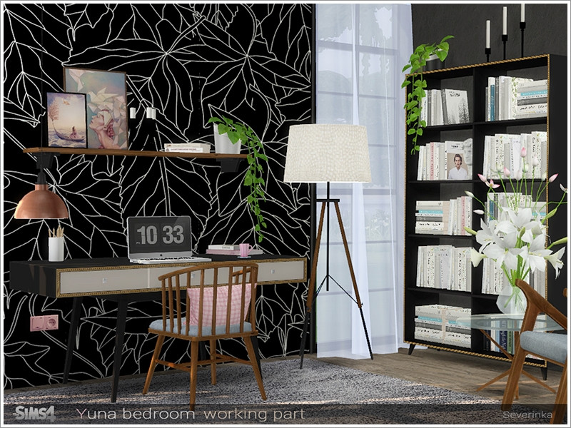 Sims 4 Yuna bedroom /working part by Severinka_