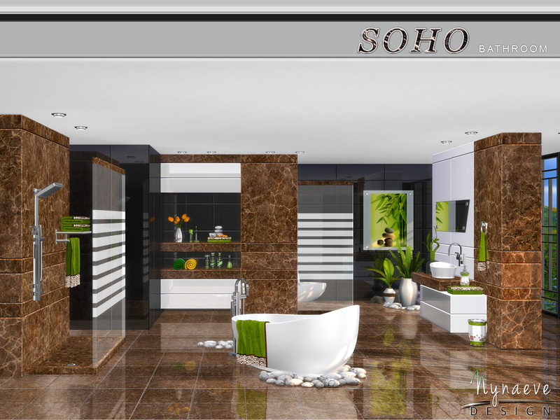 Sims 4 Soho Bathroom by NynaeveDesign
