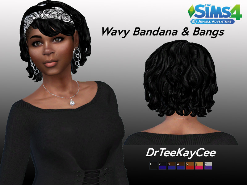 Sims 4 Bang Wavy Bandana - Jungle Adventure needed by drteekaycee