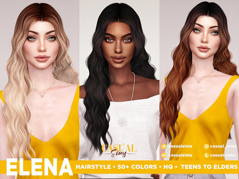 Sims 4 Elena Hairstyle by Casual_Sims