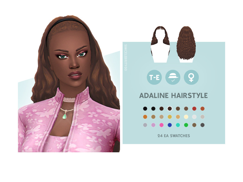 Sims 4 Adaline Hairstyle by simcelebrity00