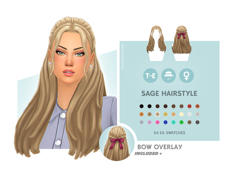 Sims 4 Sage Hairstyle - Set by simcelebrity00