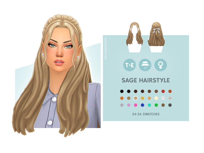 Sims 4 Sage Hairstyle by simcelebrity00