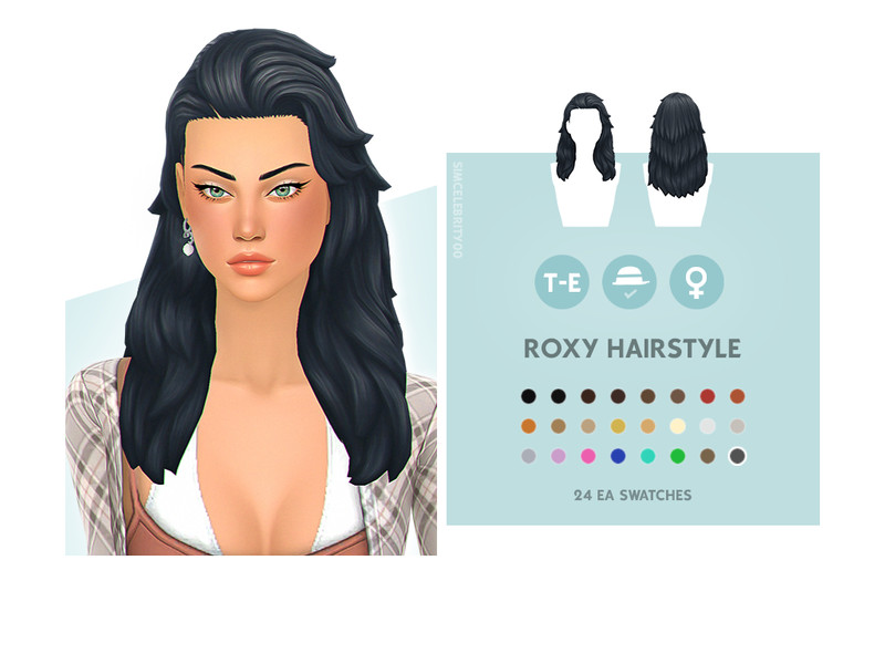 Sims 4 Roxy Hairstyle by simcelebrity00