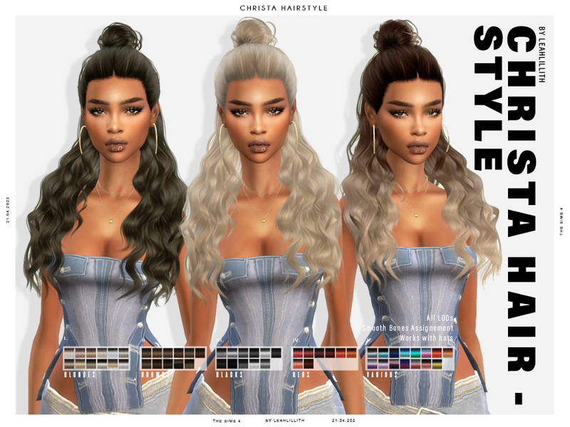 Sims 4 Christa Hairstyle by Leah Lillith