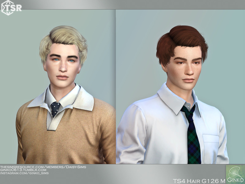 Sims 4 Wavy Hairstyle for men - G126M by Daisy-Sims