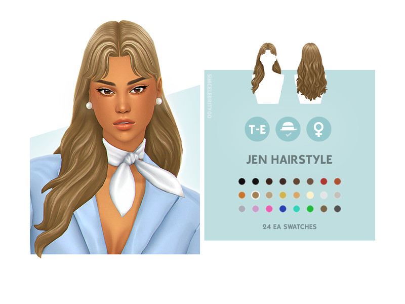 Sims 4 Jen Hairstyle by simcelebrity00