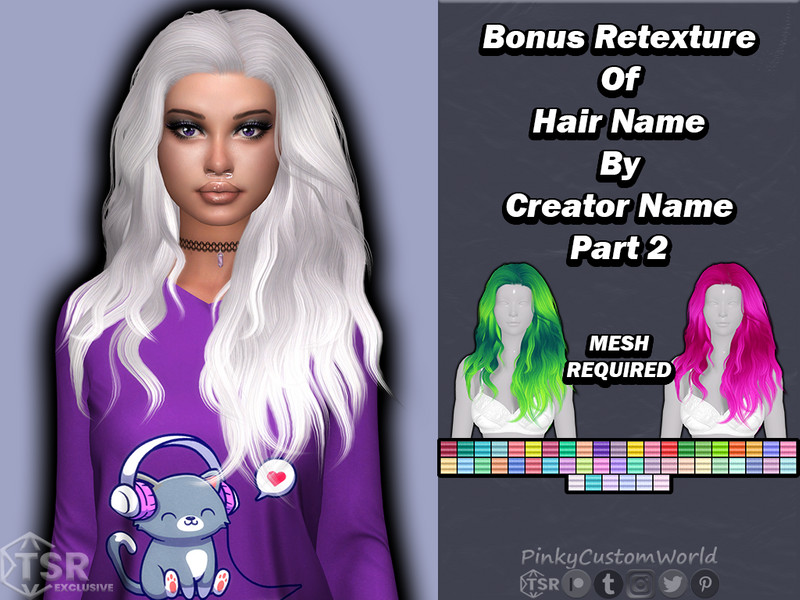 Sims 4 Bonus Retexture of Temptress hair by Stealthic (Part 2) by PinkyCustomWorld