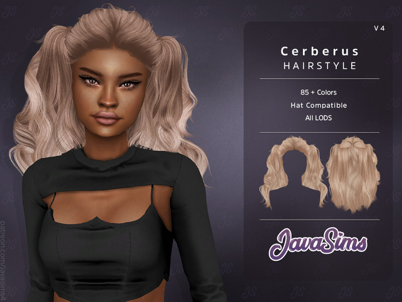 Sims 4 Cerberus - S4 (Hairstyle) by JavaSims