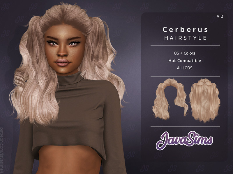 Sims 4 Cerberus - S2 (Hairstyle) by JavaSims