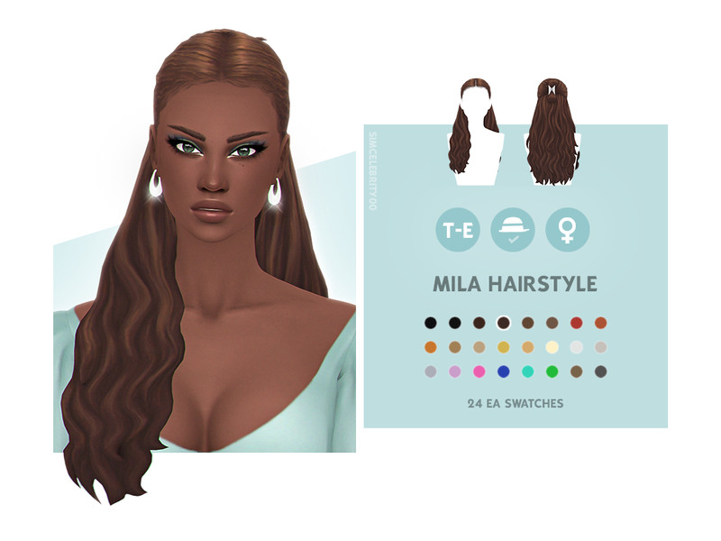 Sims 4 Mila Hairstyle by simcelebrity00