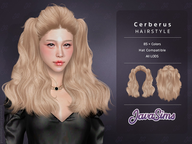 Sims 4 Cerberus (Hairstyle) by JavaSims