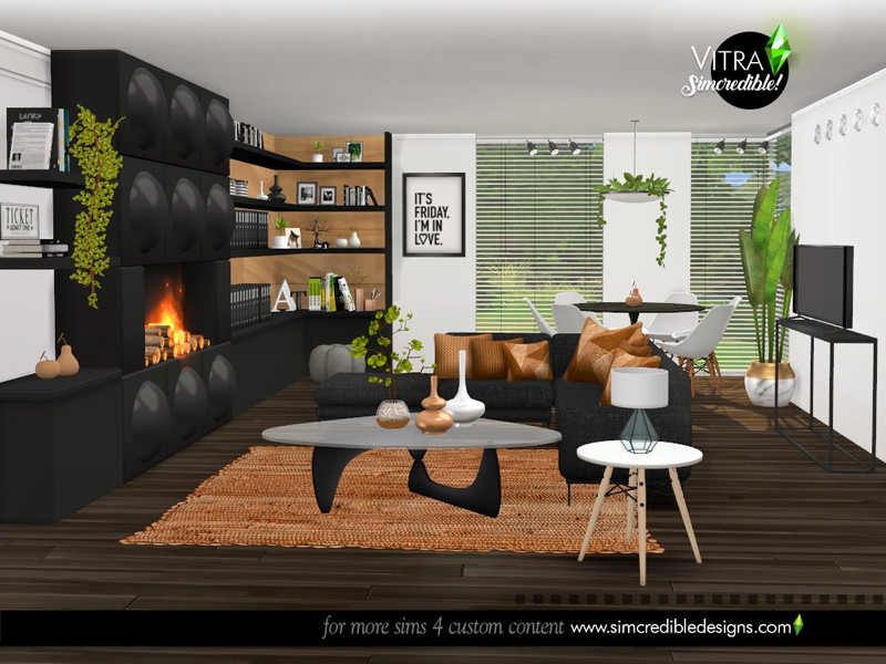 Sims 4 Vitra Living Room by SIMcredible!