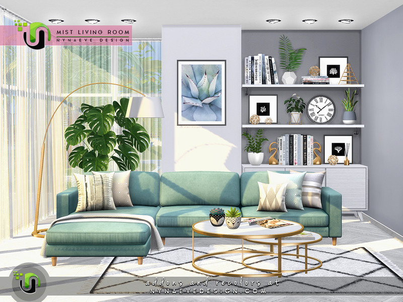 Sims 4 Mist Living Room by NynaeveDesign