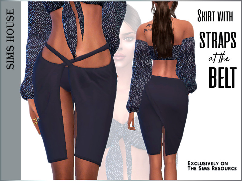 Sims 4 Skirt with straps at the belt by Sims House