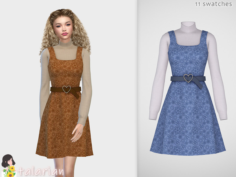 Sims 4 Taylor Dress With Belt by talarian
