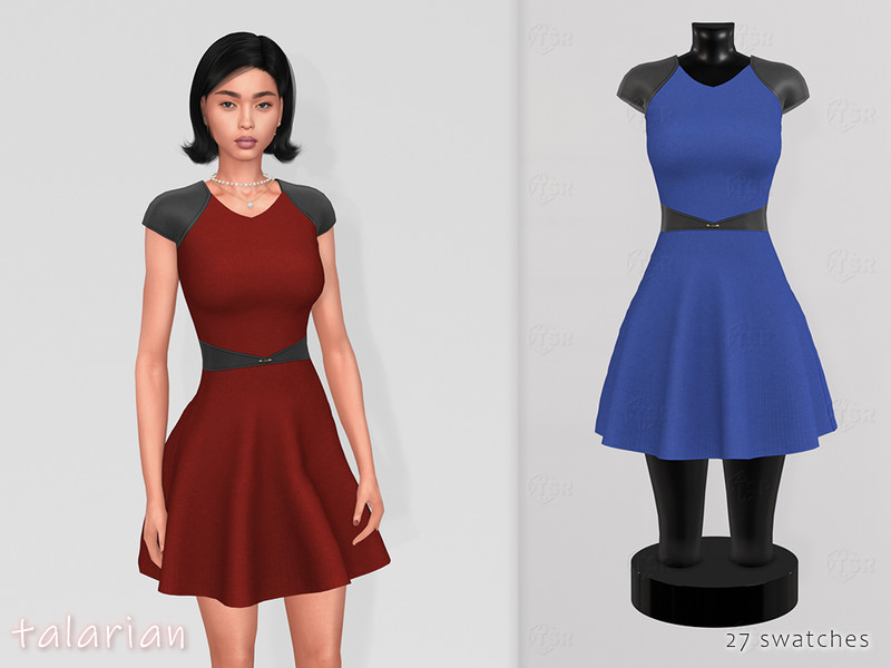 Sims 4 Ximena dress with leather belt by talarian