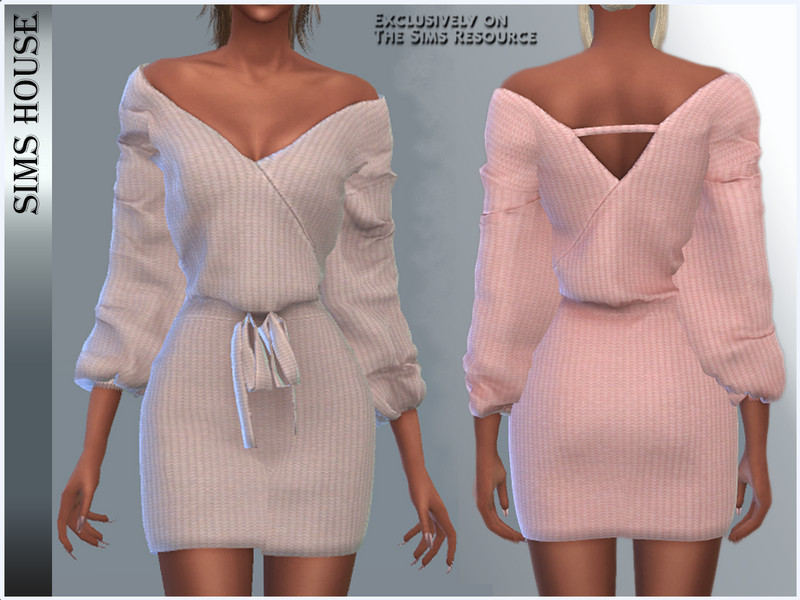 Sims 4 DRESS SHORT WITH BELT by Sims House