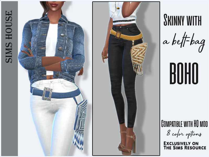 Sims 4 Skinny with a belt-bag BOHO by Sims House