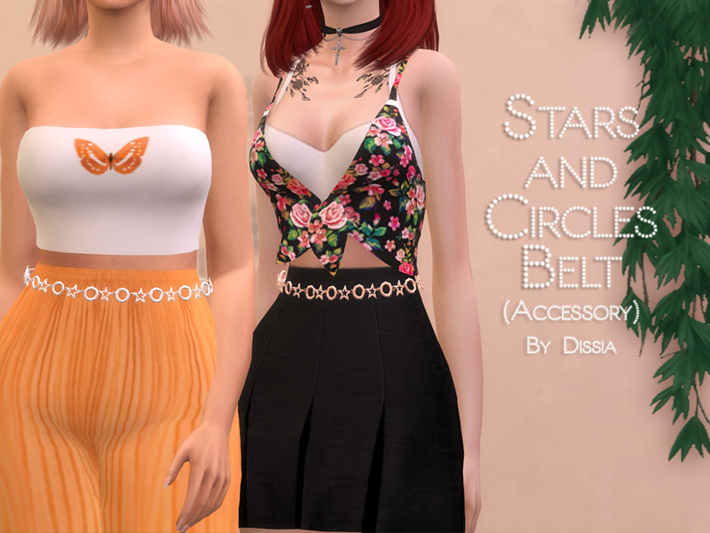Sims 4 Stars and Circles Belt (Accessory) by Dissia