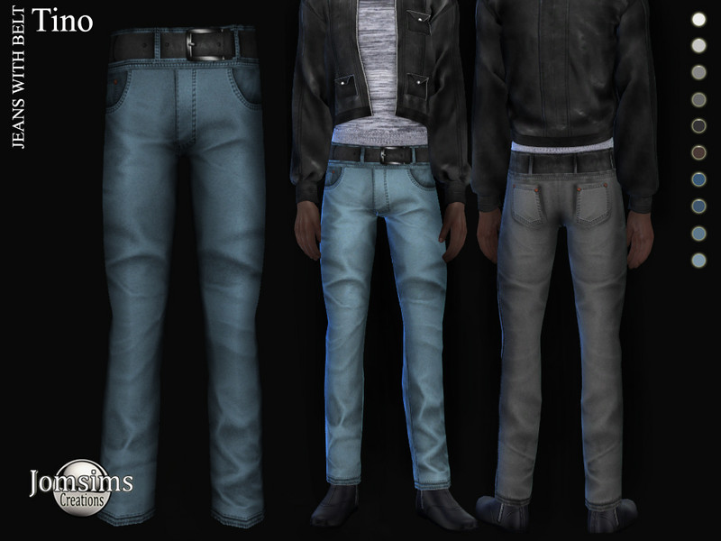 Sims 4 Tino jeans with belt by jomsims