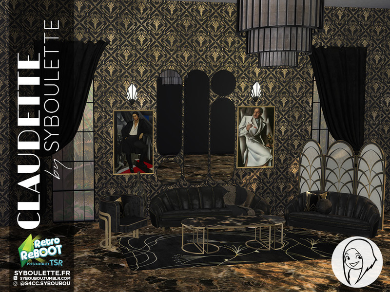 Sims 4 Retro ReBOOT - Claudette set (Part 1: Furnitures) by Syboubou