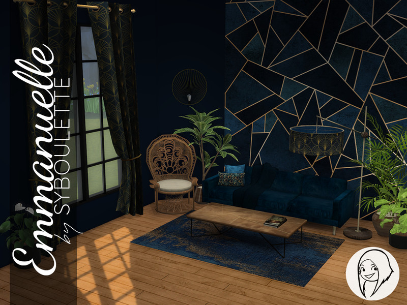 Sims 4 Emmanuelle Livingroom Set by Syboubou