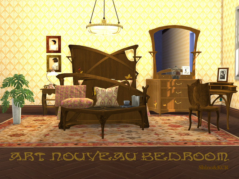Sims 4 Bedroom Art Nouveau by ShinoKCR