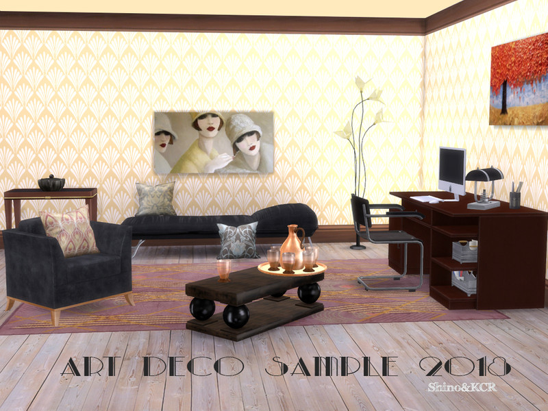Sims 4 Art Deco 18 - Home Office by ShinoKCR