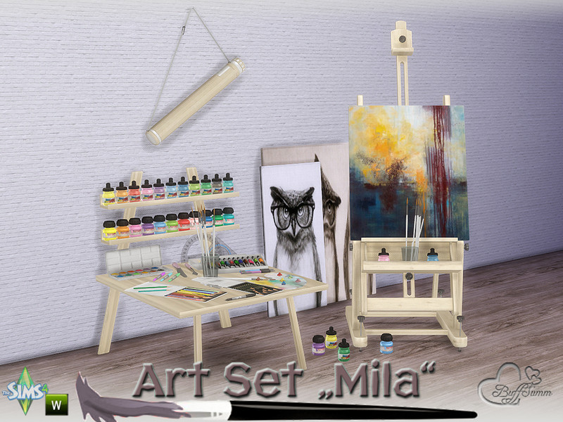 Sims 4 Mila Art Hobby Set by BuffSumm